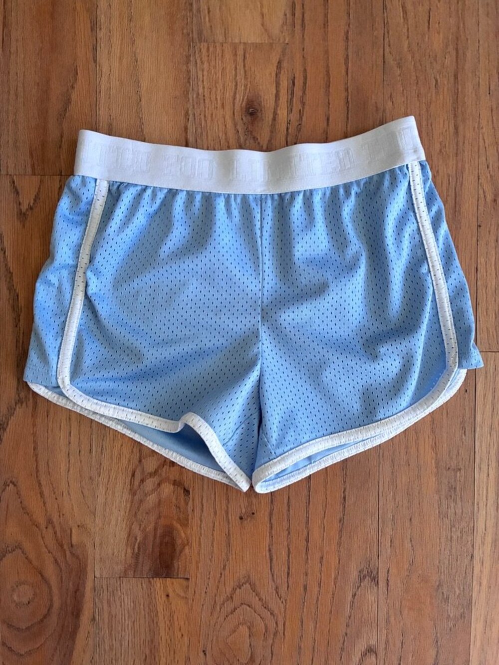 Limited Too Girls Blue Mesh Athletic Shorts Waistband Logo Medium (10)